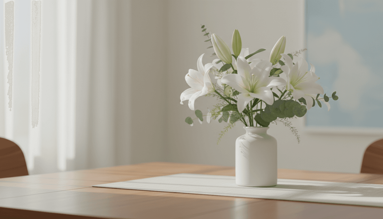 Sympathy flower pack with white lilies