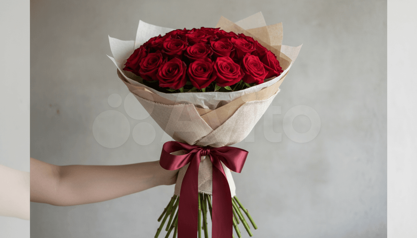 Deep red anniversary rose bouquet